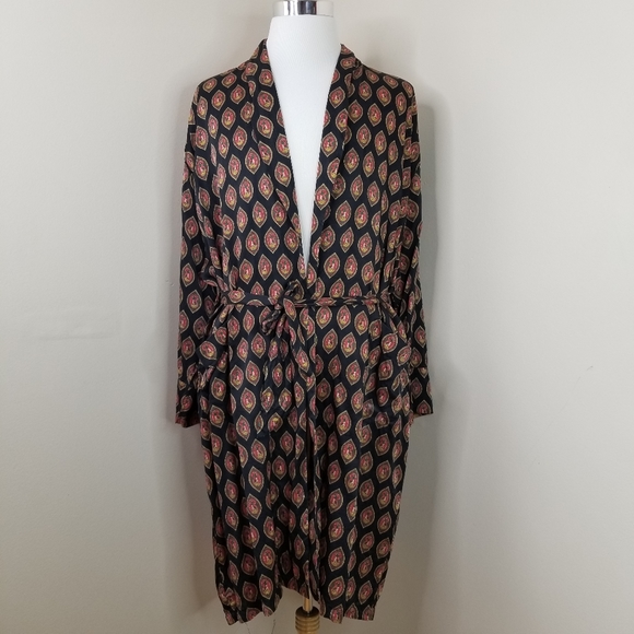 Vintage Other - Vintage 80'S men's 100% silk lounge robe M L
